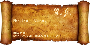 Moller János névjegykártya